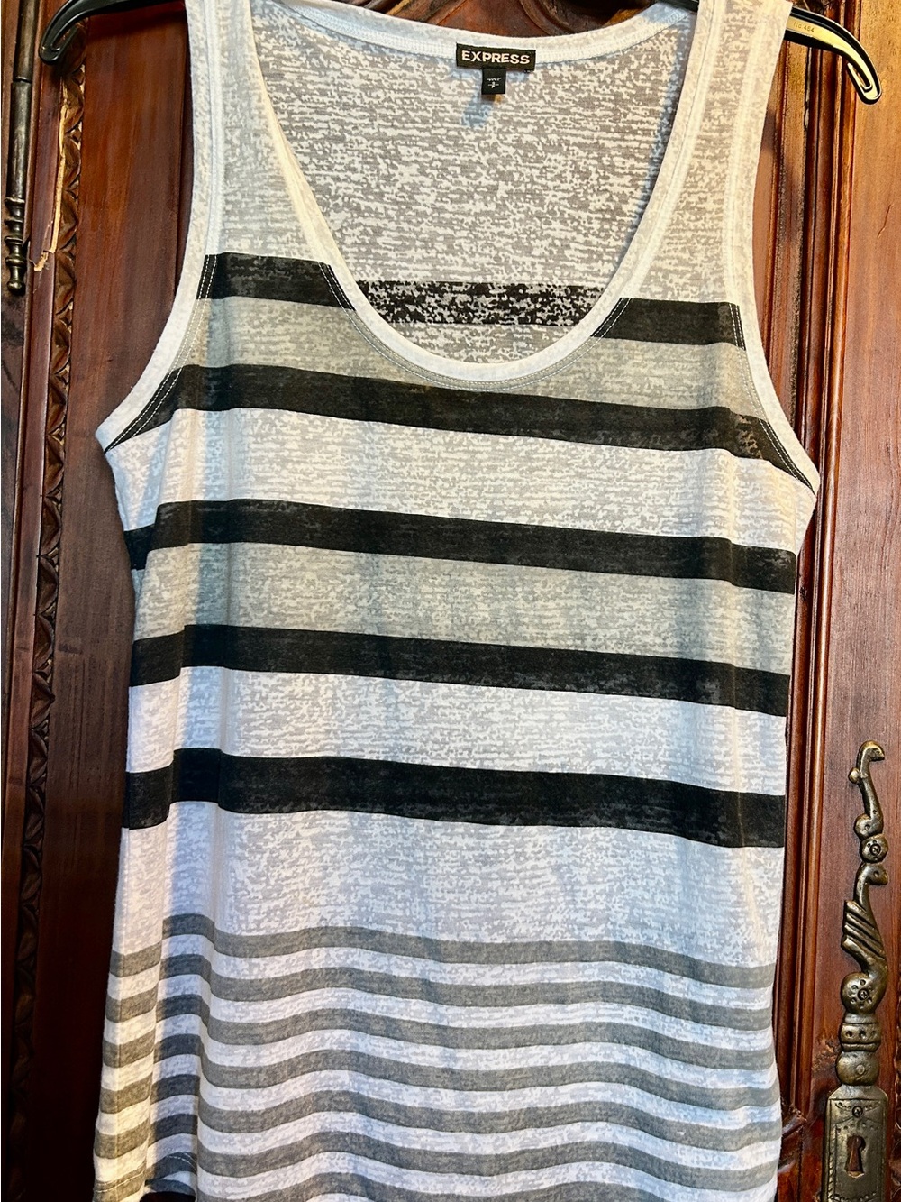 Express Women’s Striped Tank Top in White and Black